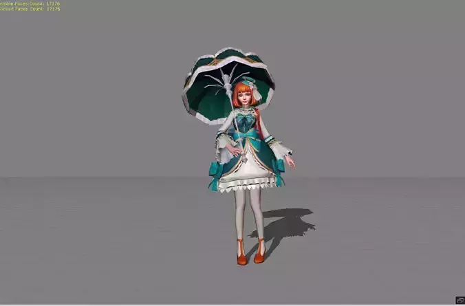 Kagura Flower Season Low-poly 3D model