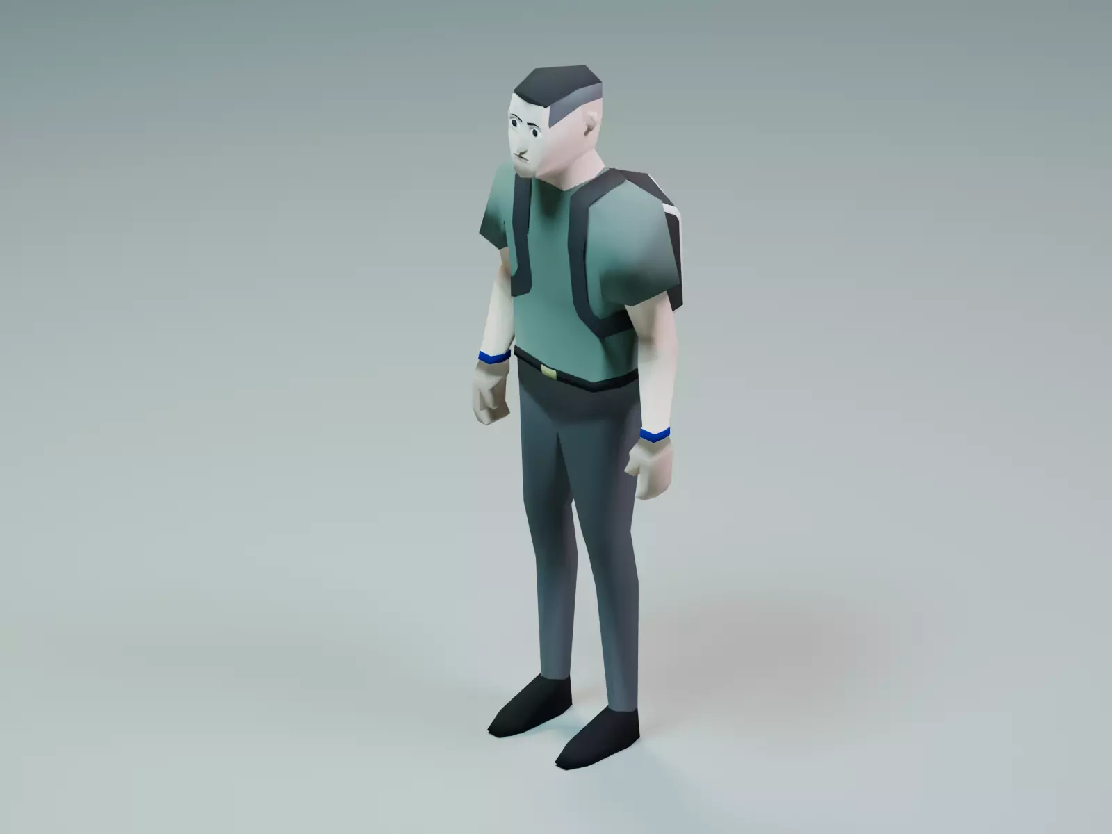Loy-Poly Man Free low-poly 3D model_0