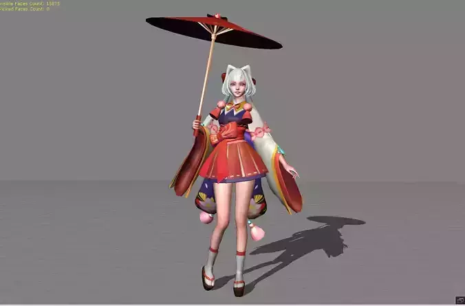 Kagura Cherry Witch Low-poly 3D model