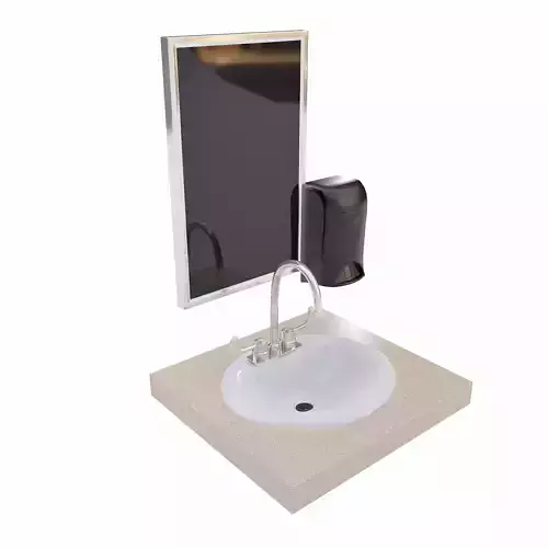 Bathroom Sink and mirror 3d model