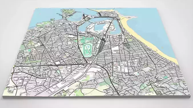 Cityscape Saint-Malo France 3D model Cityscape Saint-Malo France 3D model