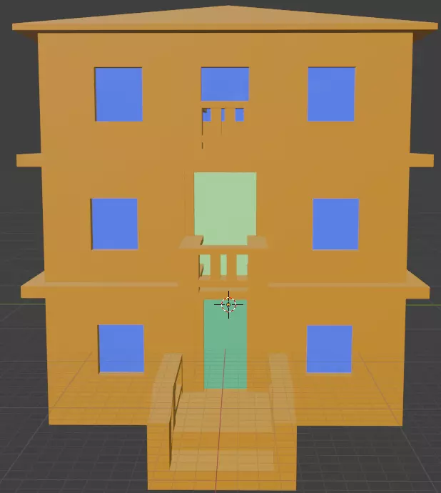 Low-poly big house Free low-poly 3D model_0