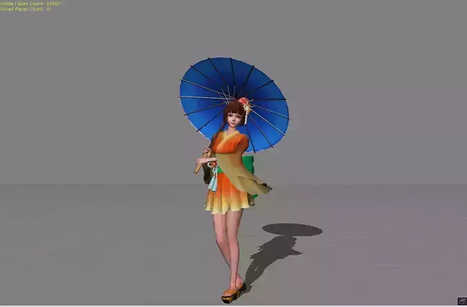 Kagura Summer Festival Low-poly 3D model Kagura Summer Festival Low-poly 3D model
