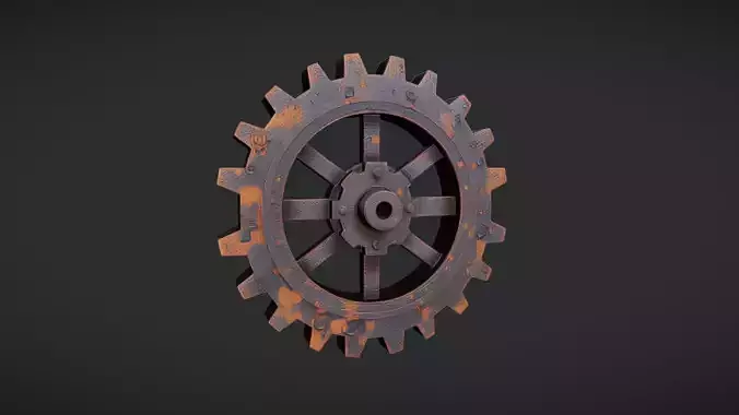 rusty iron gear wheel