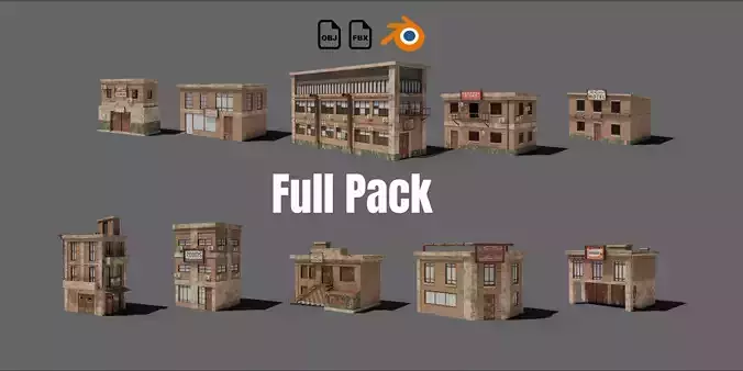 Old Building - Game Ready 3D Model