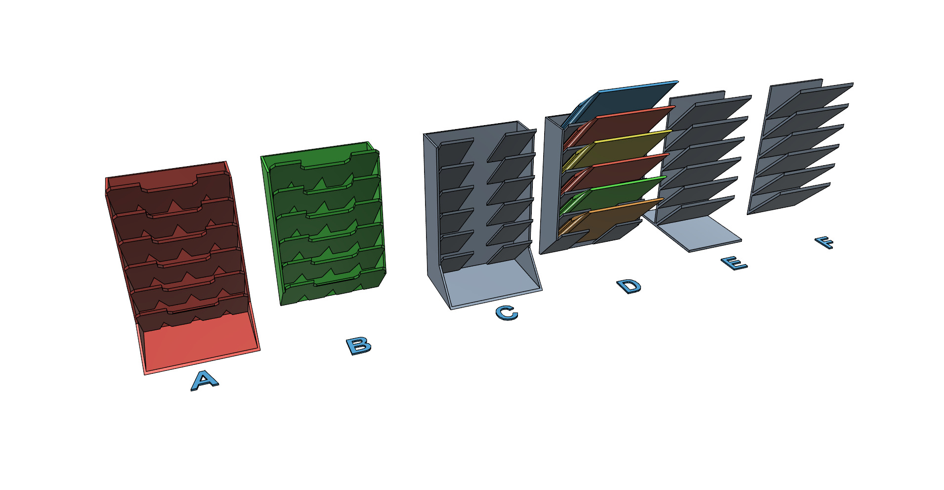 Spice bags organizer easy print without support 3D print model_4