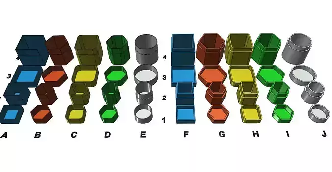 Box boxes easy printable without support more versions 3D print model
