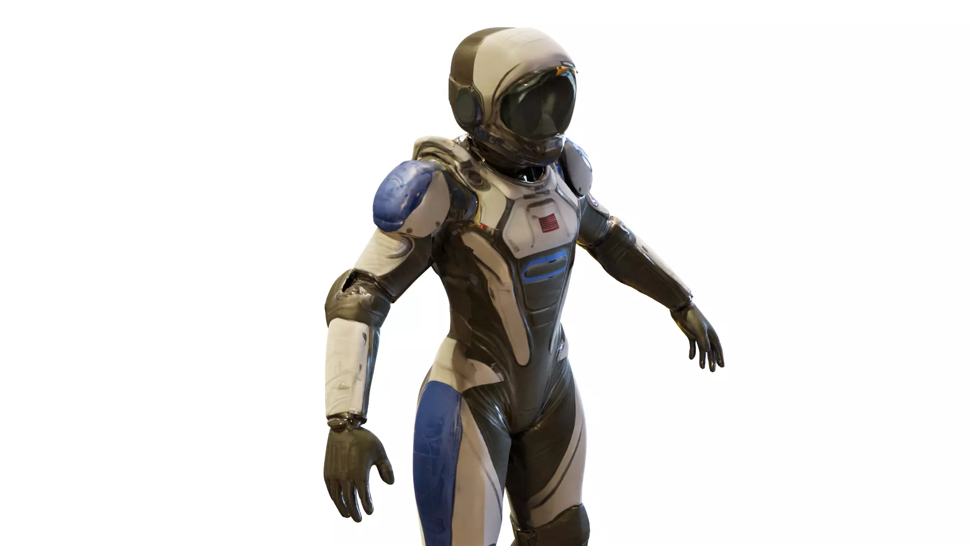 Sci-Fi Humanoid Robot Character 3D model_0