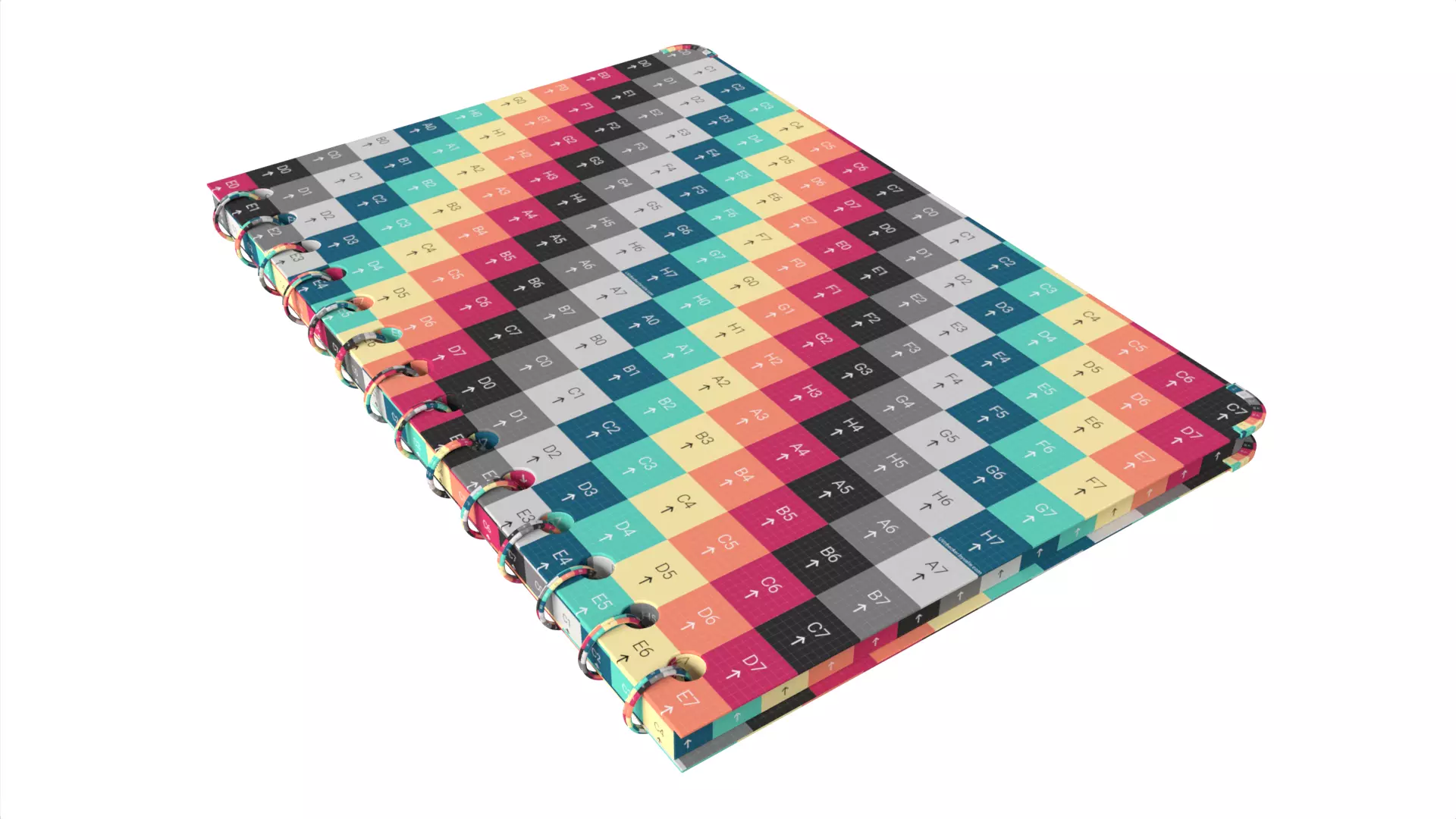 Simple Brown Spiral Bound Notebook Sketchbook Low-poly 3D model_7