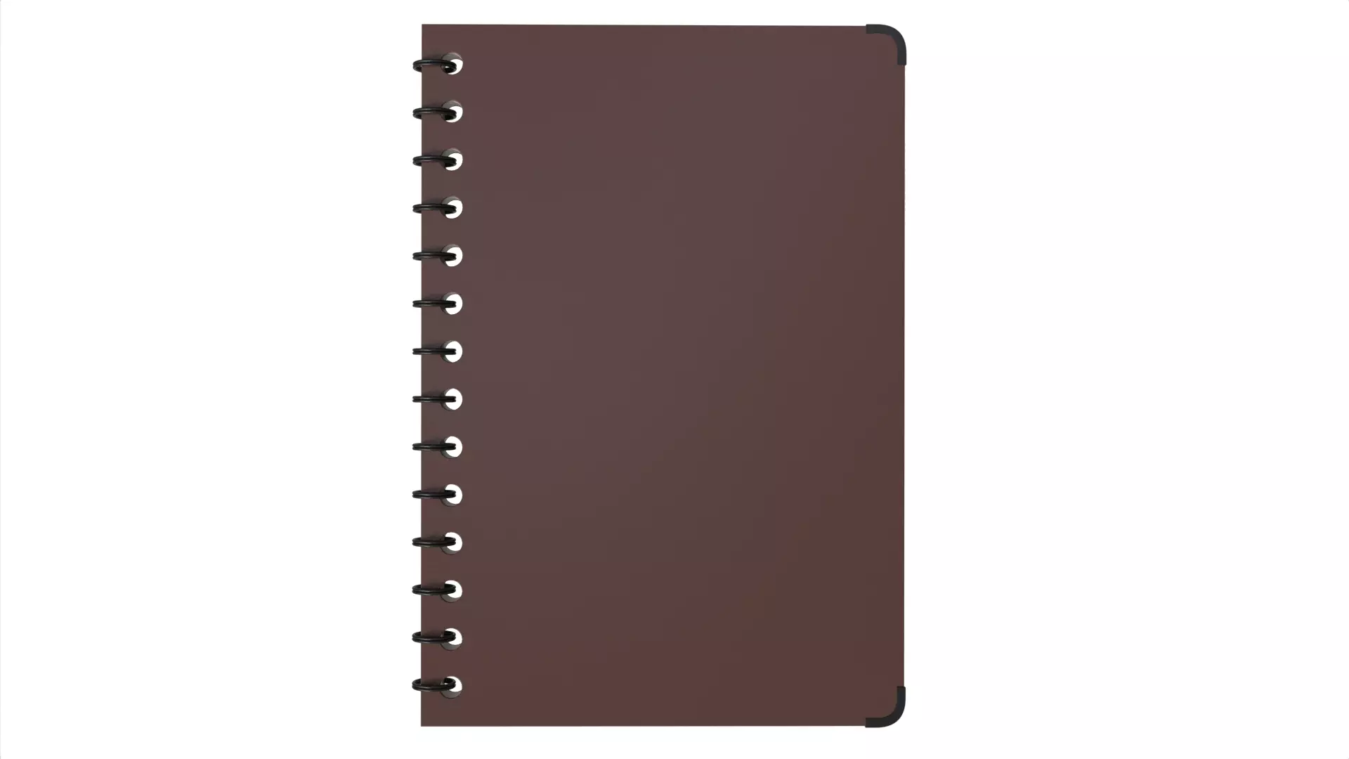 Simple Brown Spiral Bound Notebook Sketchbook Low-poly 3D model_5