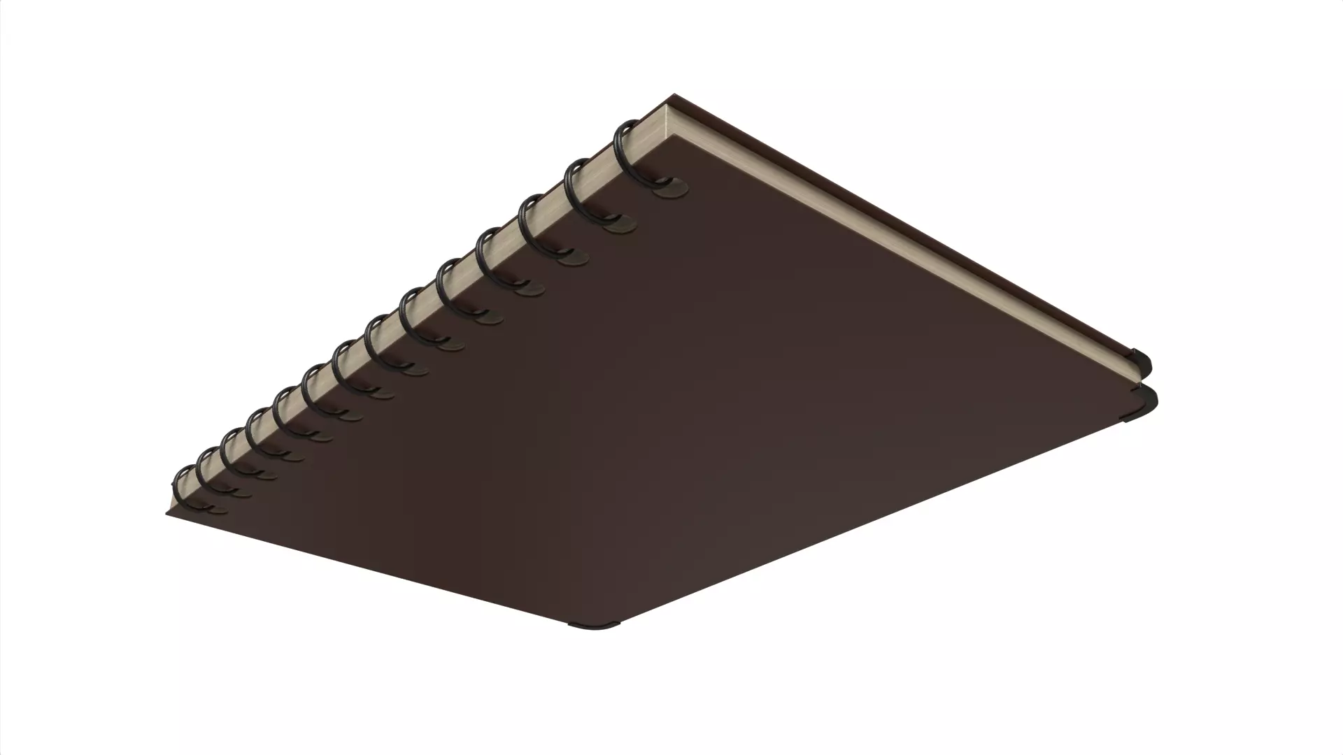 Simple Brown Spiral Bound Notebook Sketchbook Low-poly 3D model_4