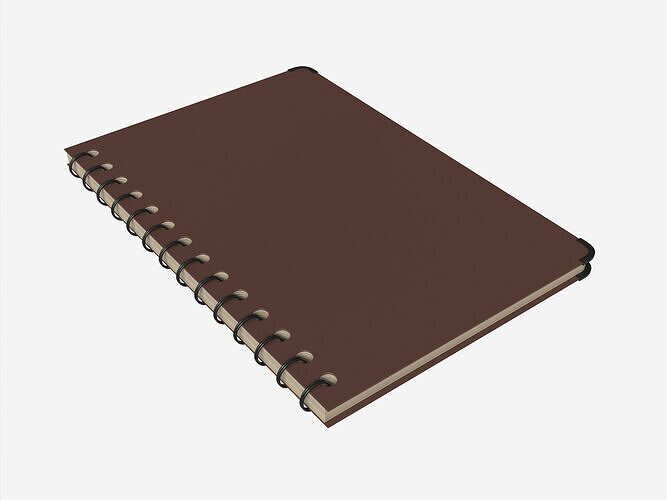 Notebook Brown Low-poly 3D model