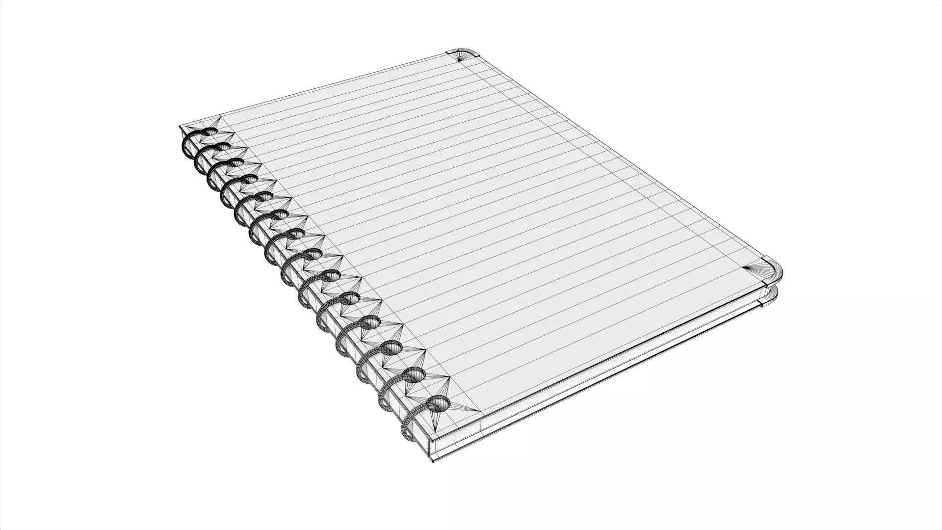 Simple Brown Spiral Bound Notebook Sketchbook Low-poly 3D model_6