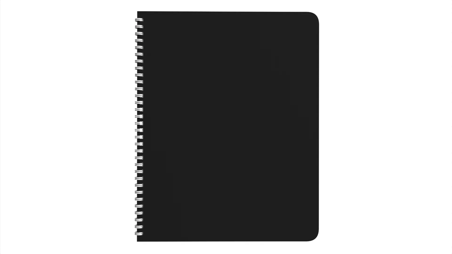 Minimalist Black Spiral Bound Sketchbook Notebook Low-poly 3D model_4