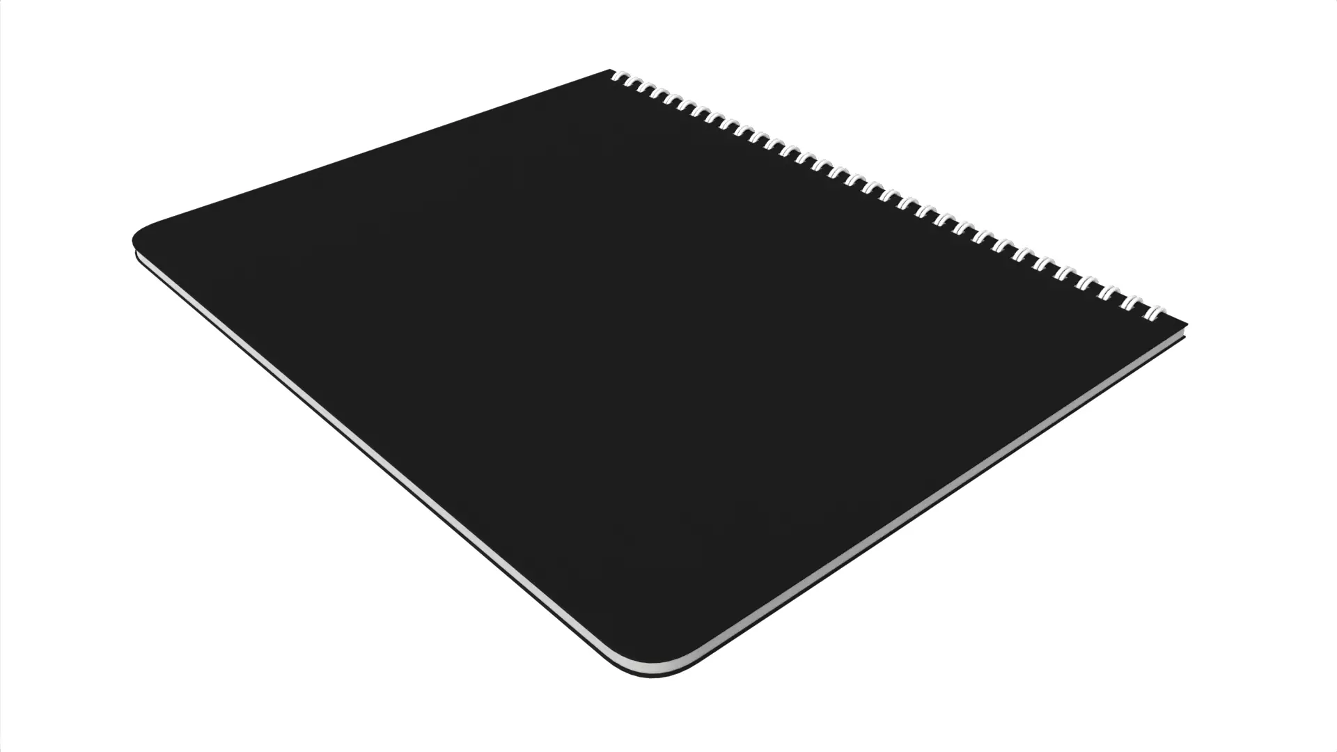 Minimalist Black Spiral Bound Sketchbook Notebook Low-poly 3D model_2