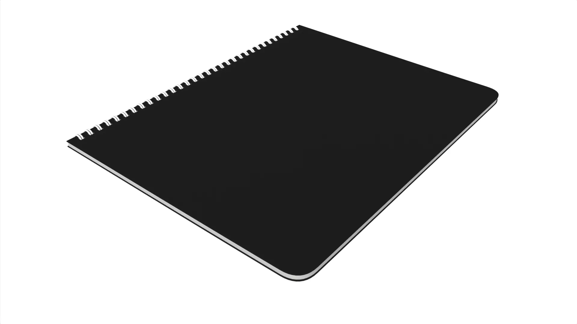 Minimalist Black Spiral Bound Sketchbook Notebook Low-poly 3D model_1