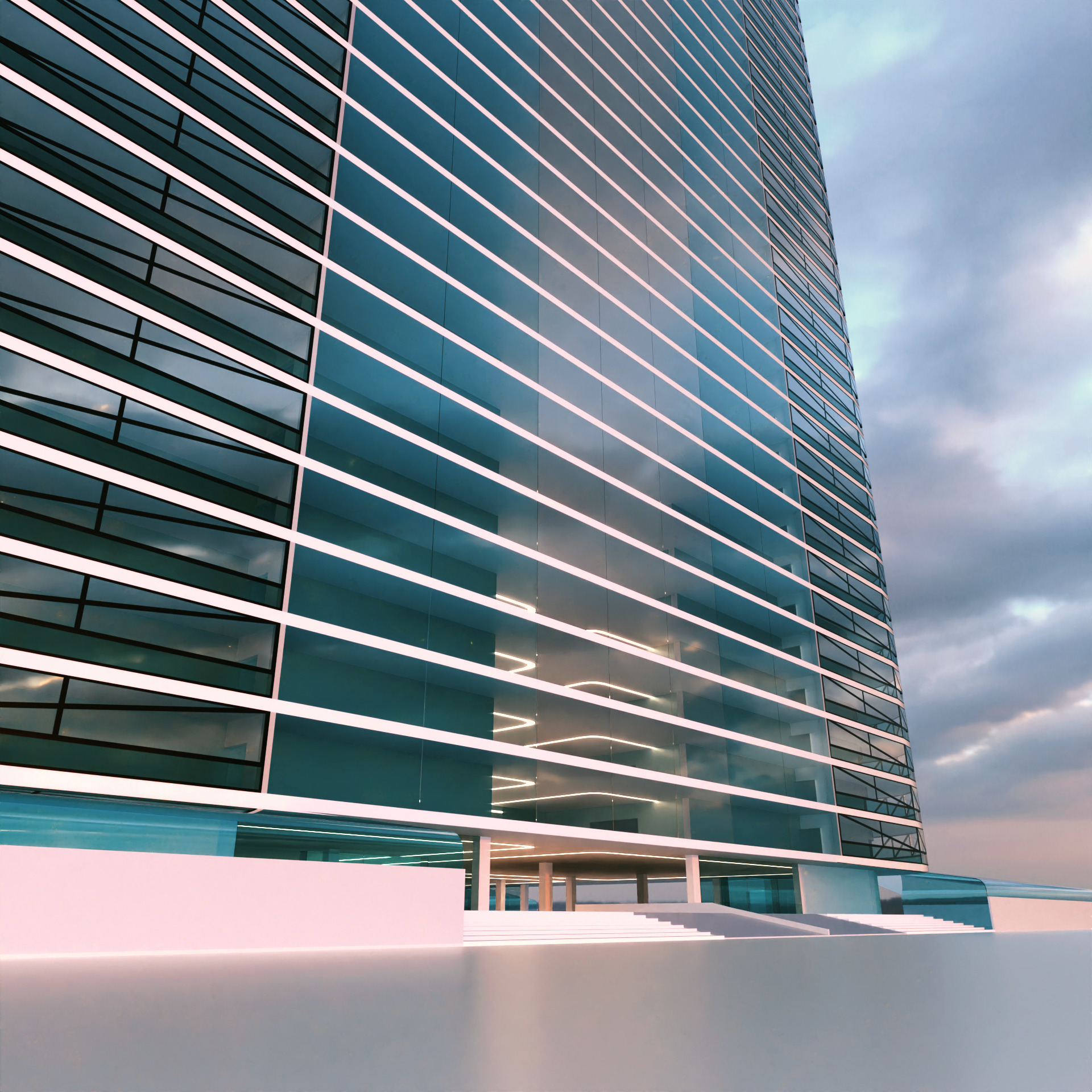 Modern Building Concept V302 3D model_9