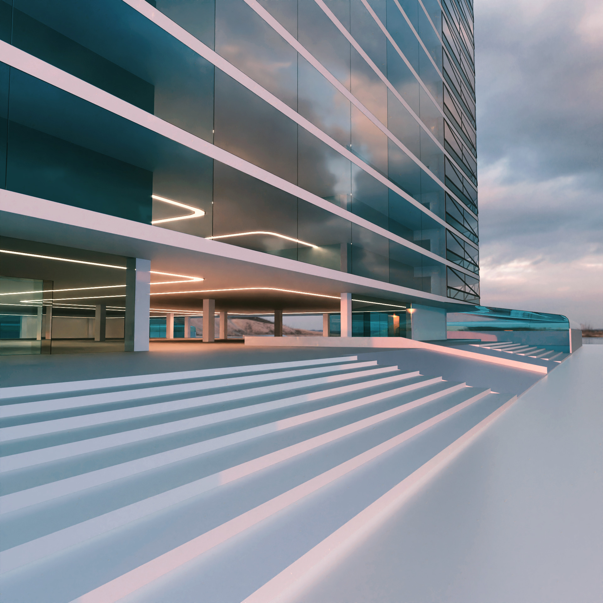 Modern Building Concept V302 3D model_10