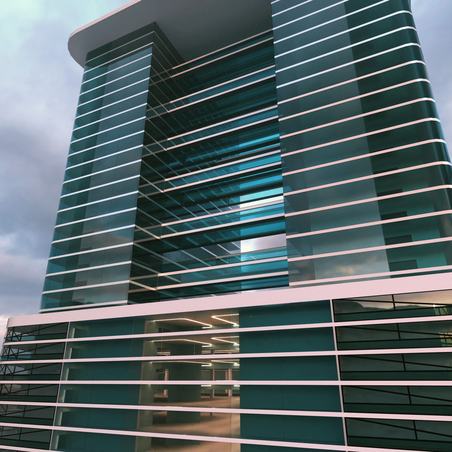 Modern Building Concept V302 3D model_15