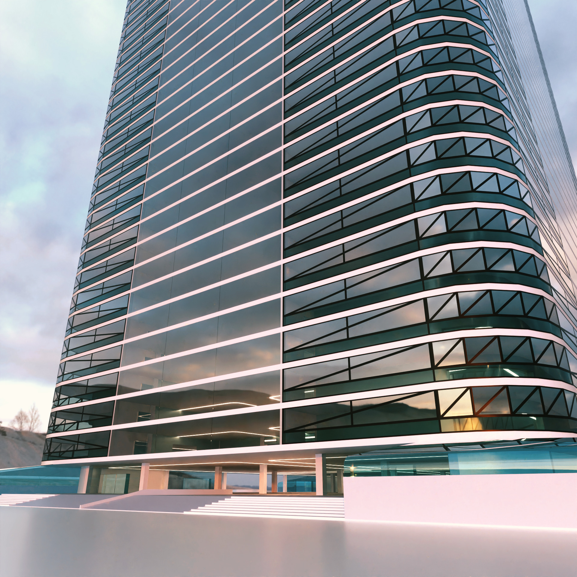 Modern Building Concept V302 3D model_5