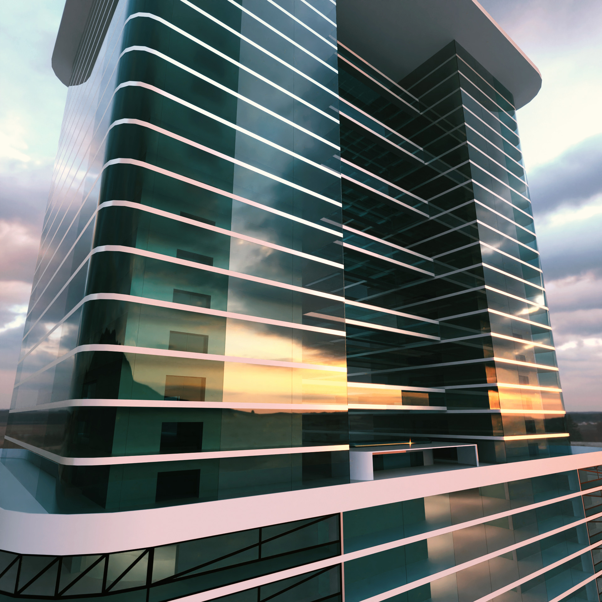 Modern Building Concept V302 3D model_12