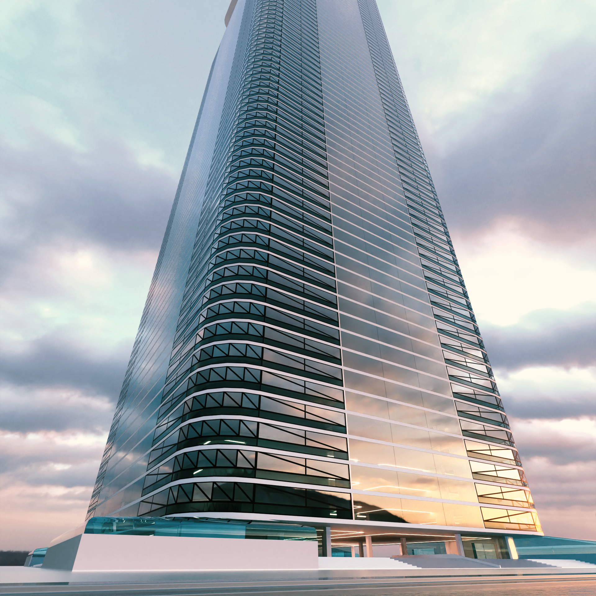 Modern Building Concept V302 3D model_8