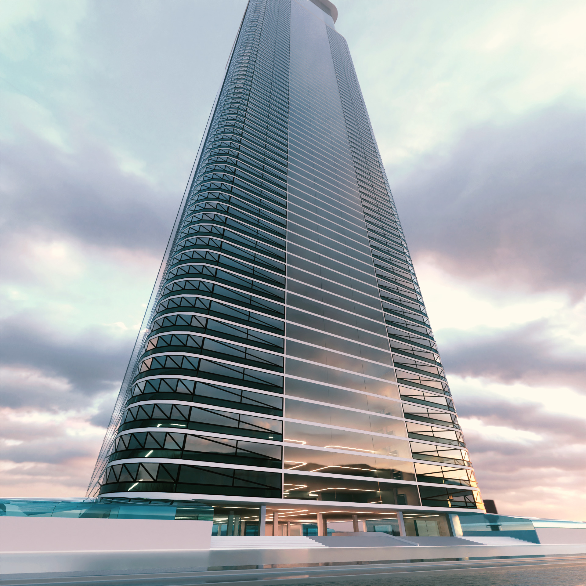 Modern Building Concept V302 3D model_7