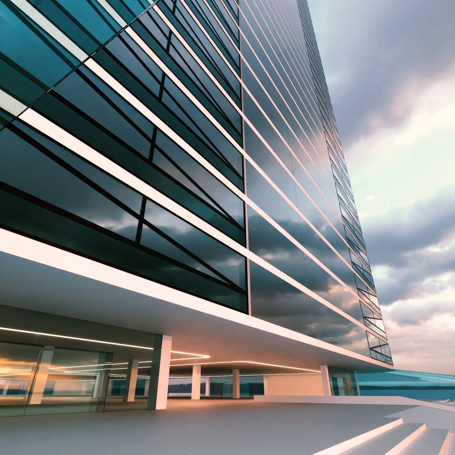 Modern Building Concept V302 3D model_2