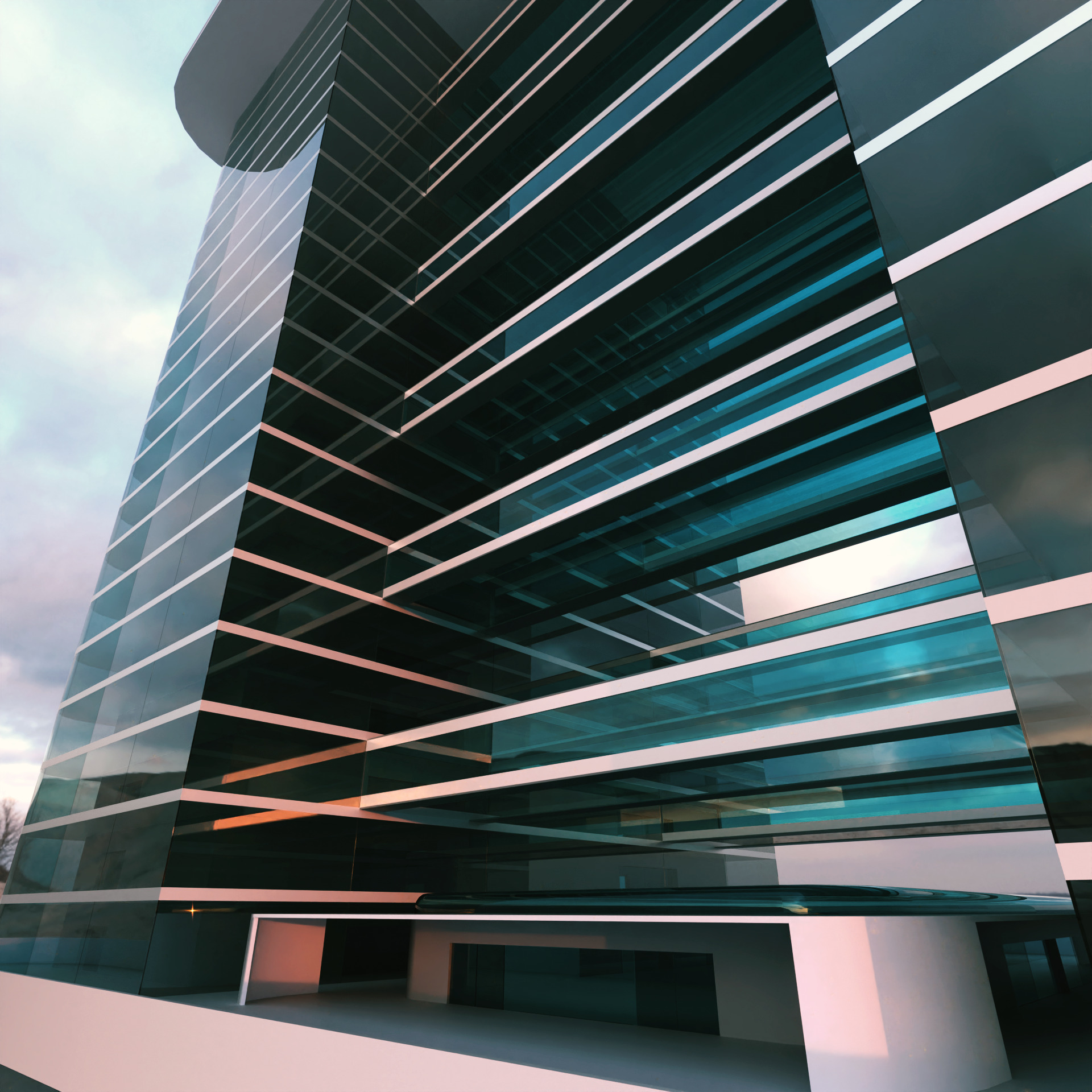 Modern Building Concept V302 3D model_13