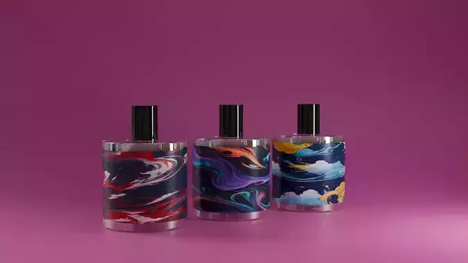 Colorful Designer Transparent Perfume Bottles
