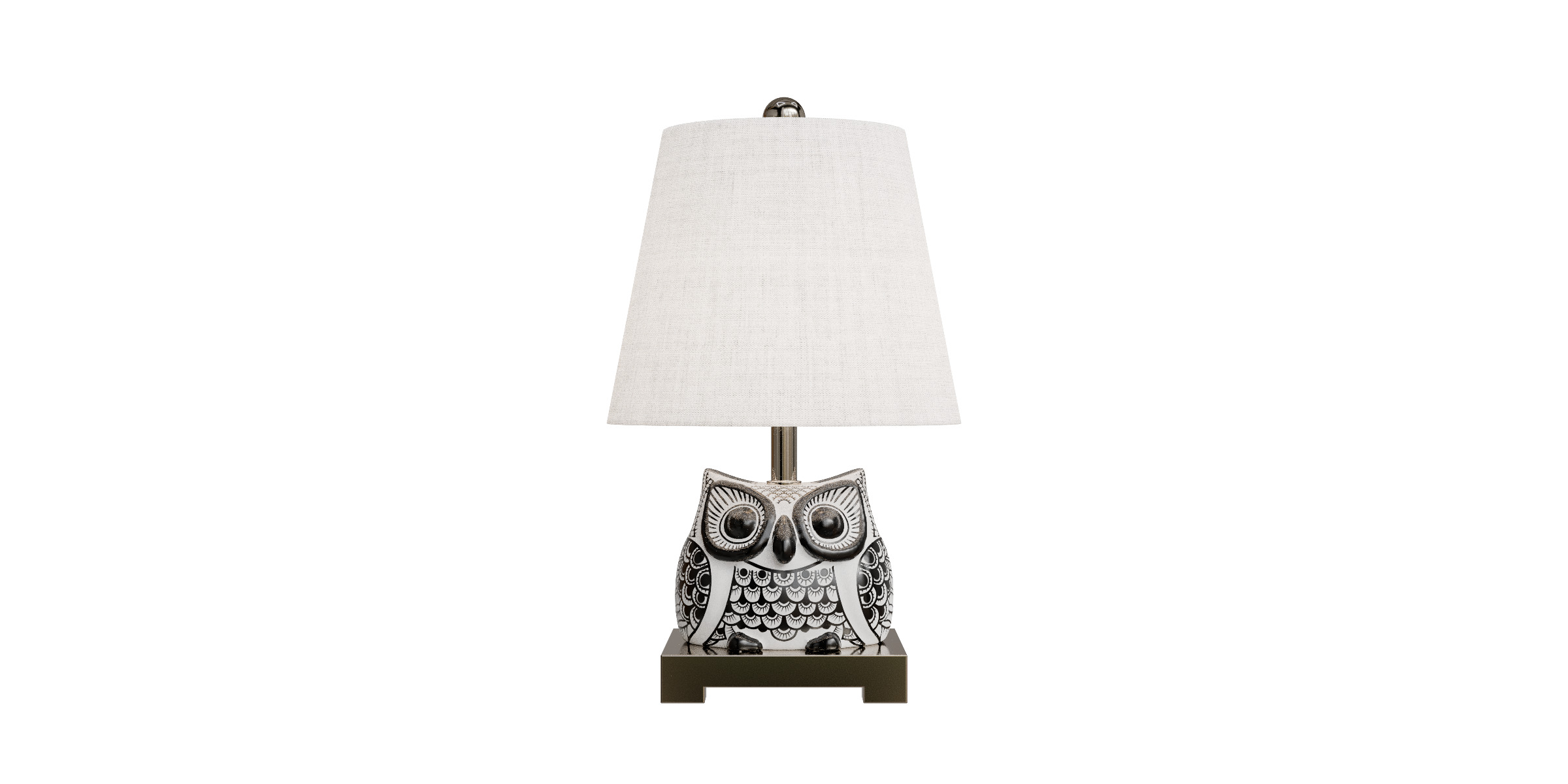 Owl Ceramic Mini Led Table Lamp 3D model_5