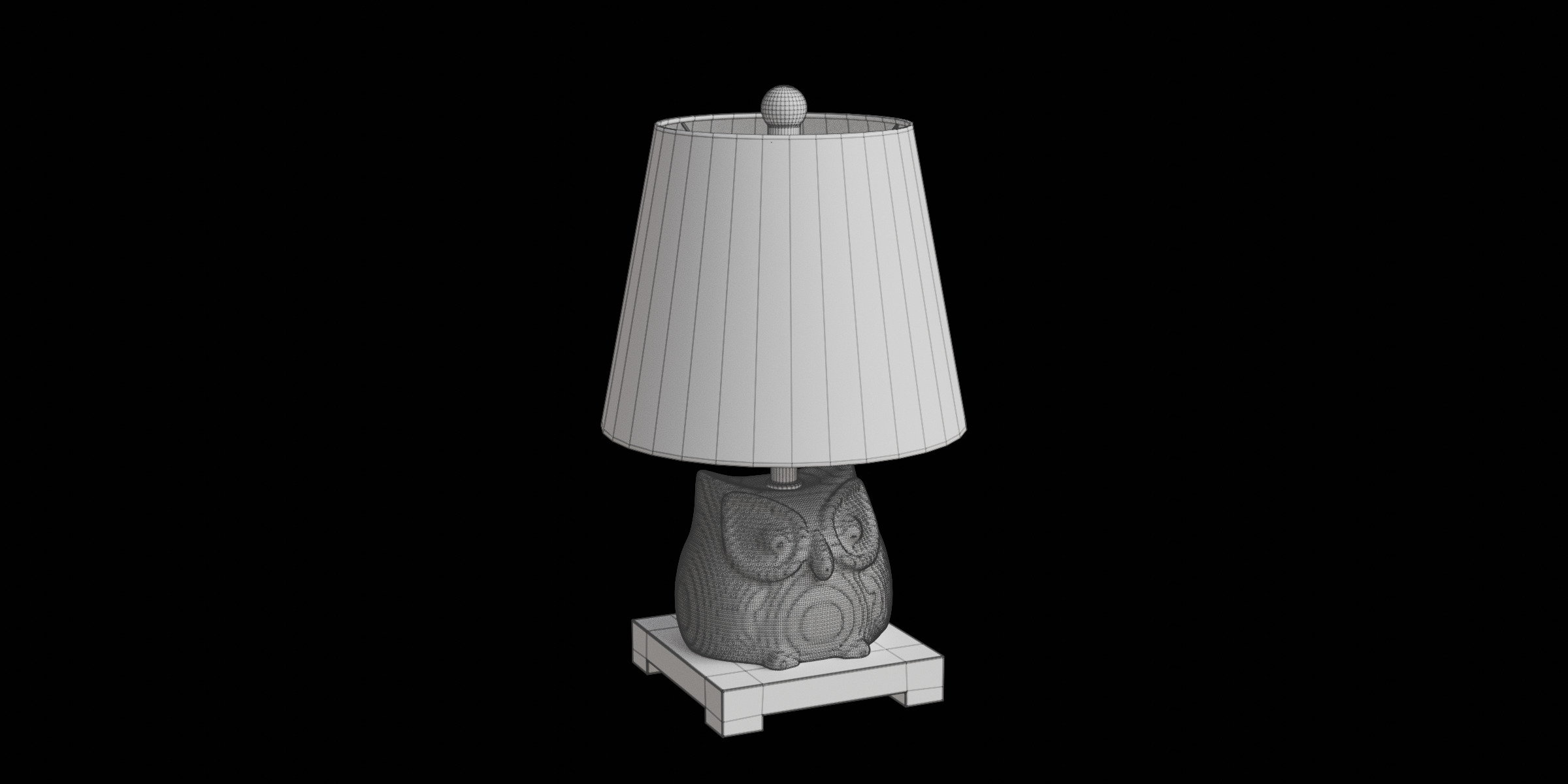 Owl Ceramic Mini Led Table Lamp 3D model_3