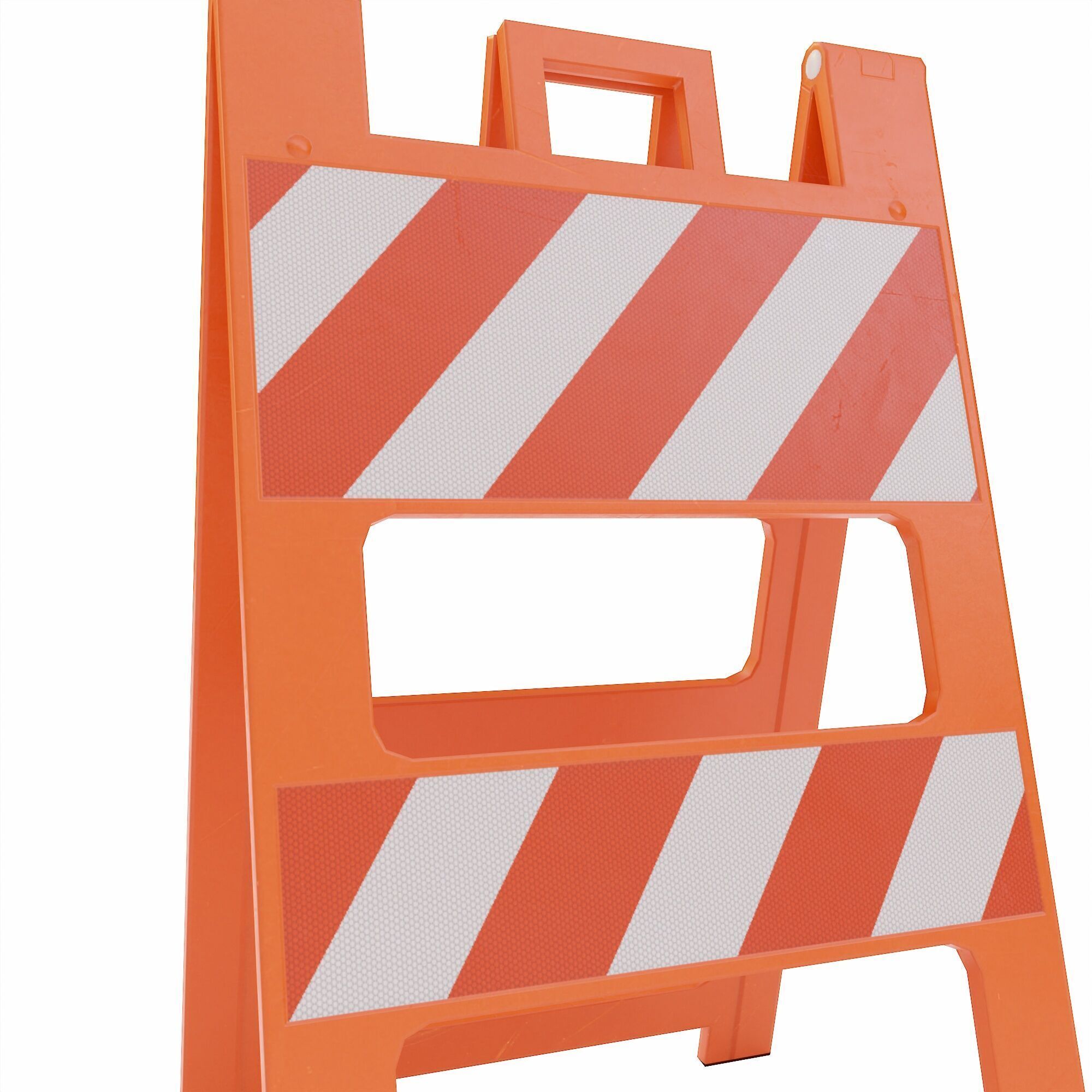 Plastic Barricade lowpoly 3d model Low-poly 3D model_4