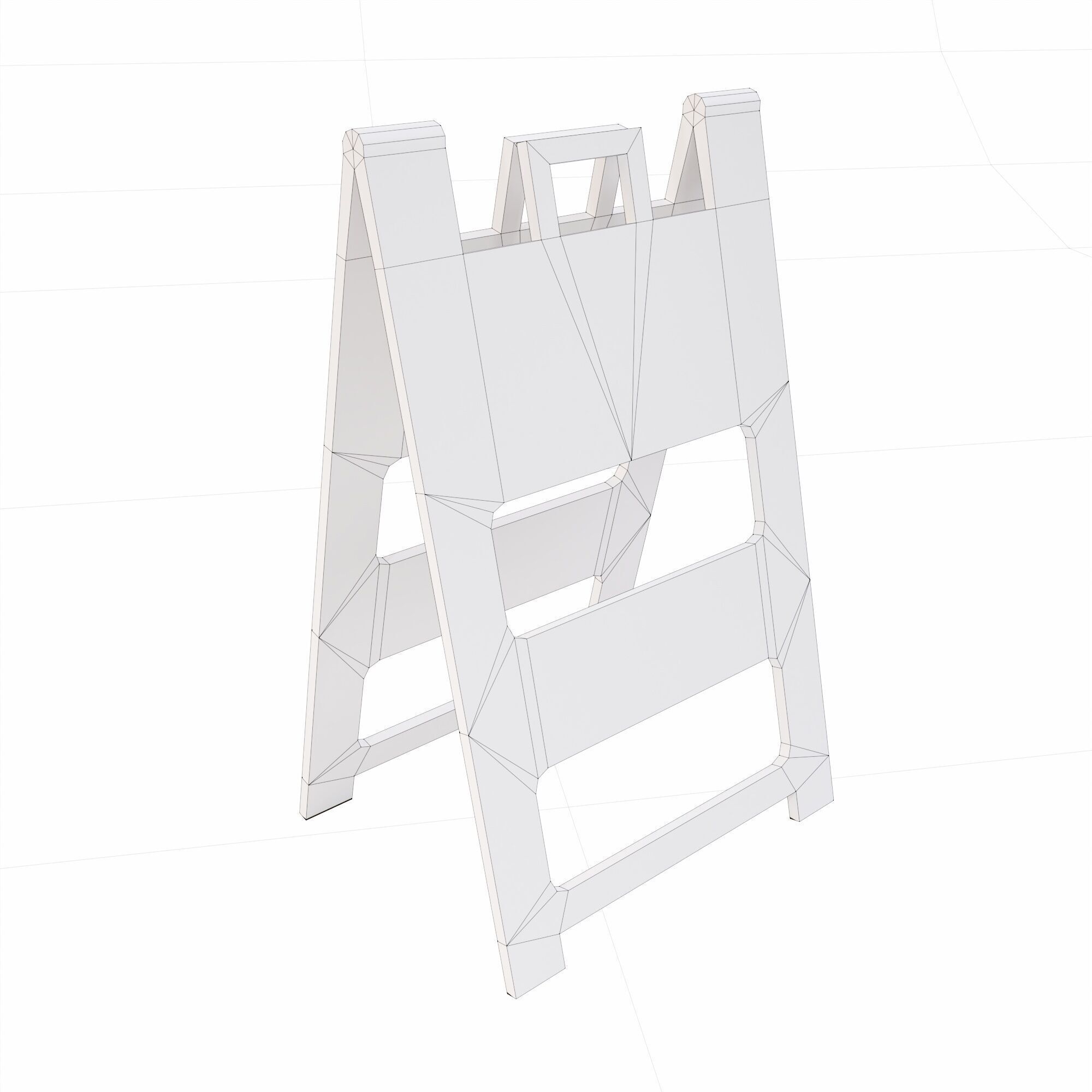 Plastic Barricade lowpoly 3d model Low-poly 3D model_7