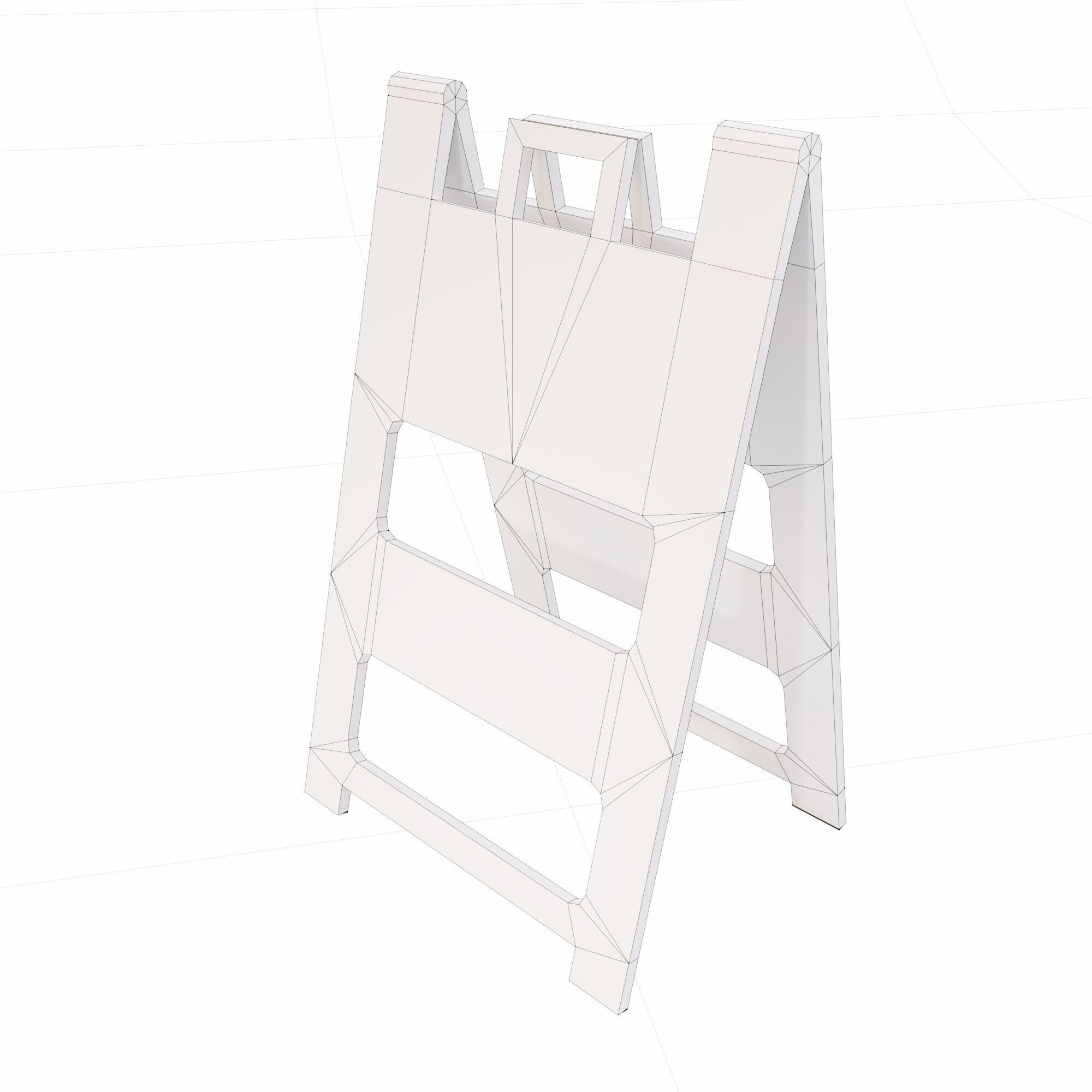Plastic Barricade lowpoly 3d model Low-poly 3D model_8