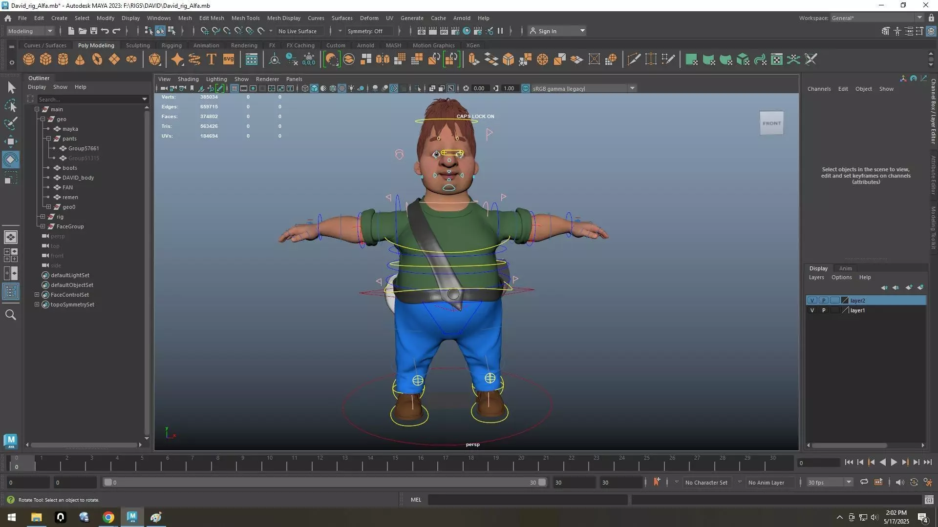 DAVID RIG 3D model_0