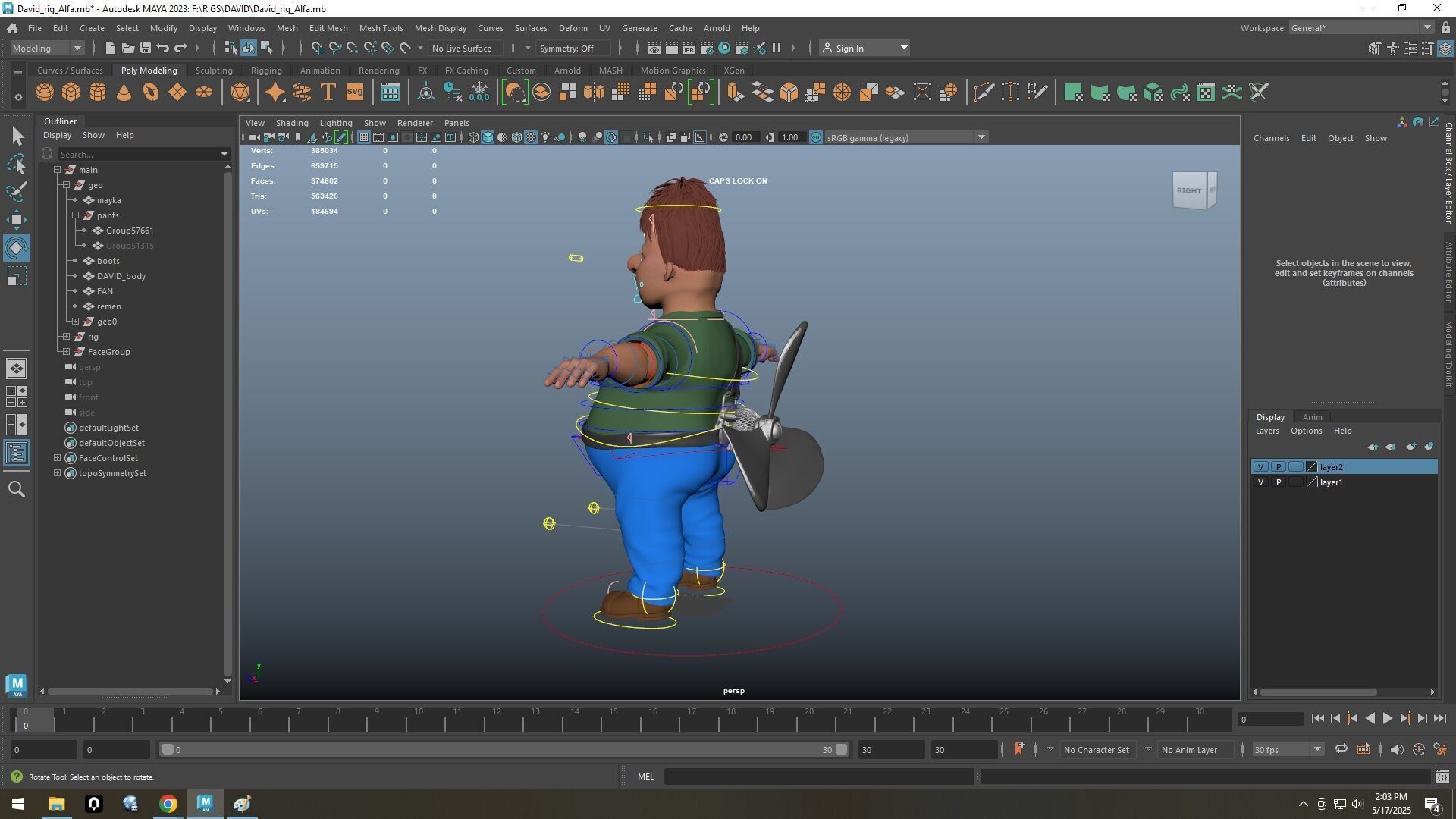 DAVID RIG 3D model_2