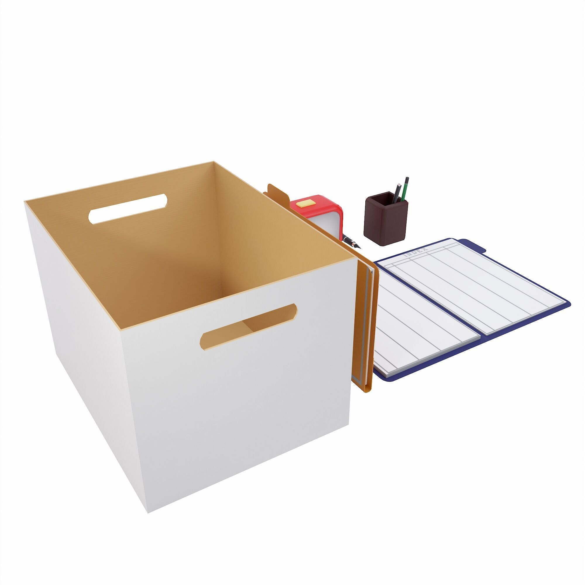 Office items lowpoly 3d model Low-poly 3D model_2