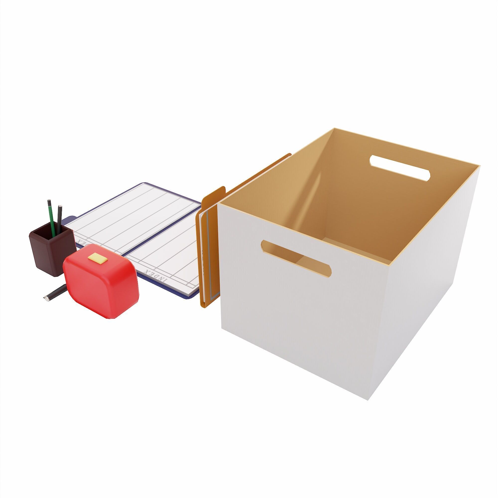Office items lowpoly 3d model Low-poly 3D model_3