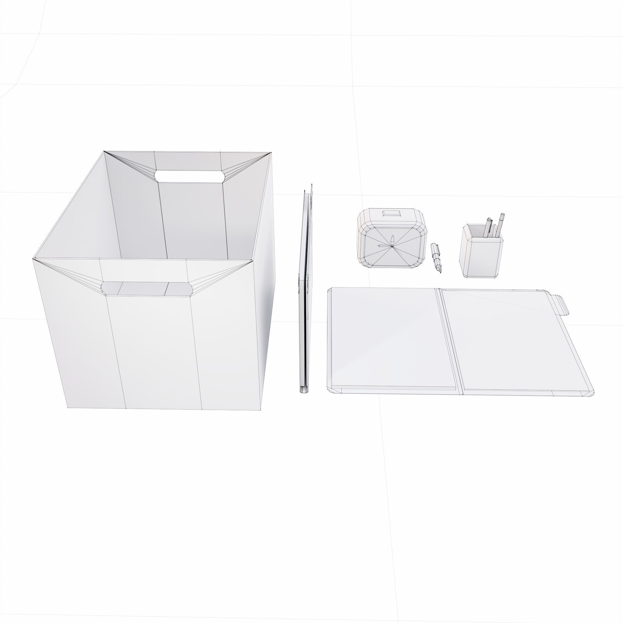 Office items lowpoly 3d model Low-poly 3D model_5