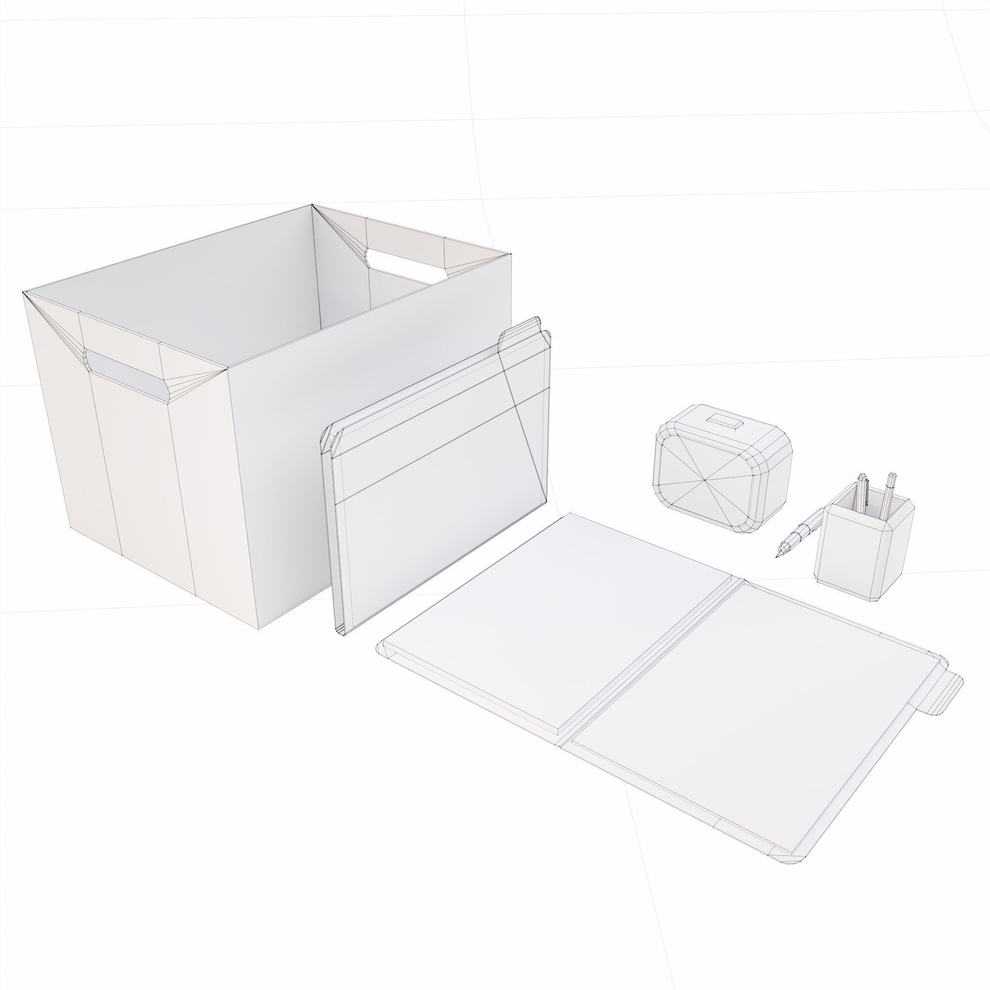 Office items lowpoly 3d model Low-poly 3D model_6