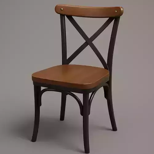 Bistro Wooden Chair with Metal Frame