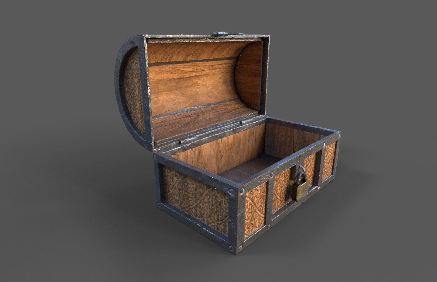 Pack 4 Chest-Storage Box 3D Model Low-poly 3D model_12