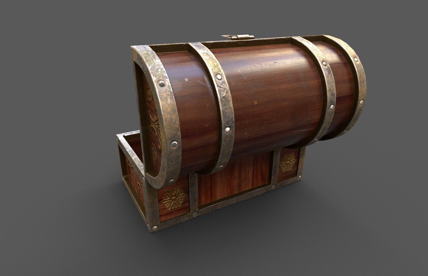 Pack 4 Chest-Storage Box 3D Model Low-poly 3D model_9