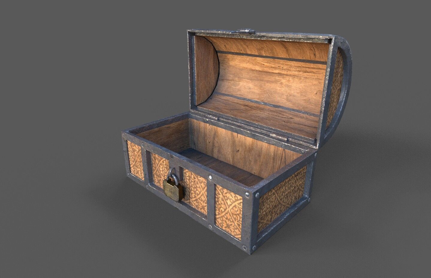 Pack 4 Chest-Storage Box 3D Model Low-poly 3D model_14