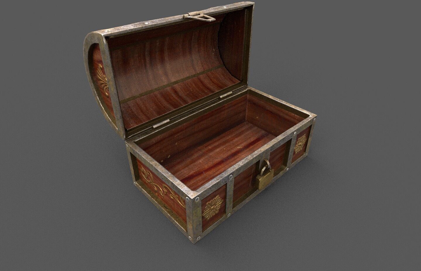 Pack 4 Chest-Storage Box 3D Model Low-poly 3D model_6