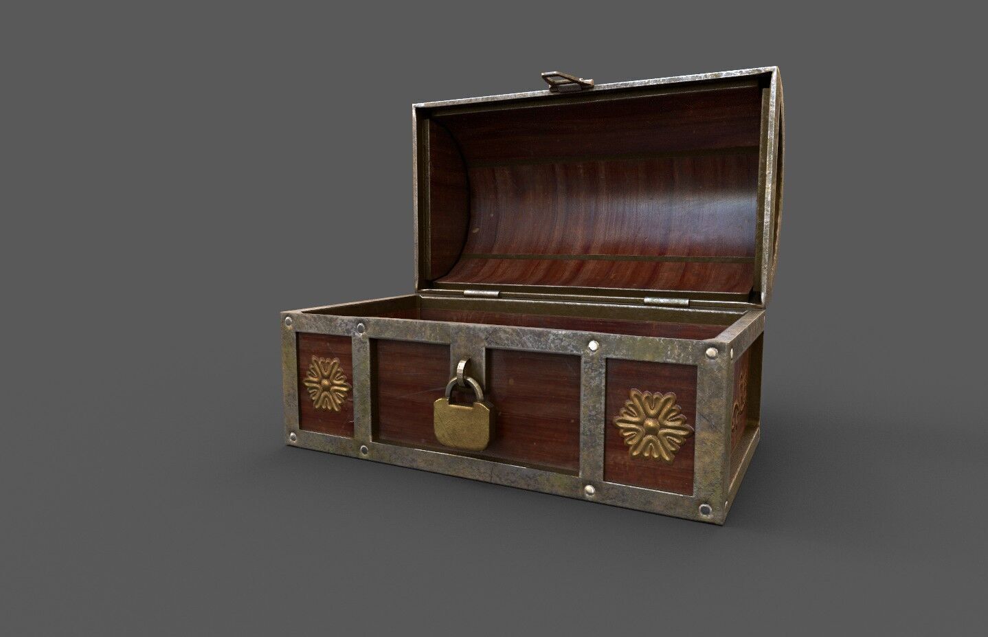 Pack 4 Chest-Storage Box 3D Model Low-poly 3D model_7