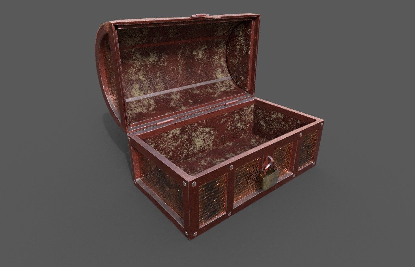Pack 4 Chest-Storage Box 3D Model Low-poly 3D model_16