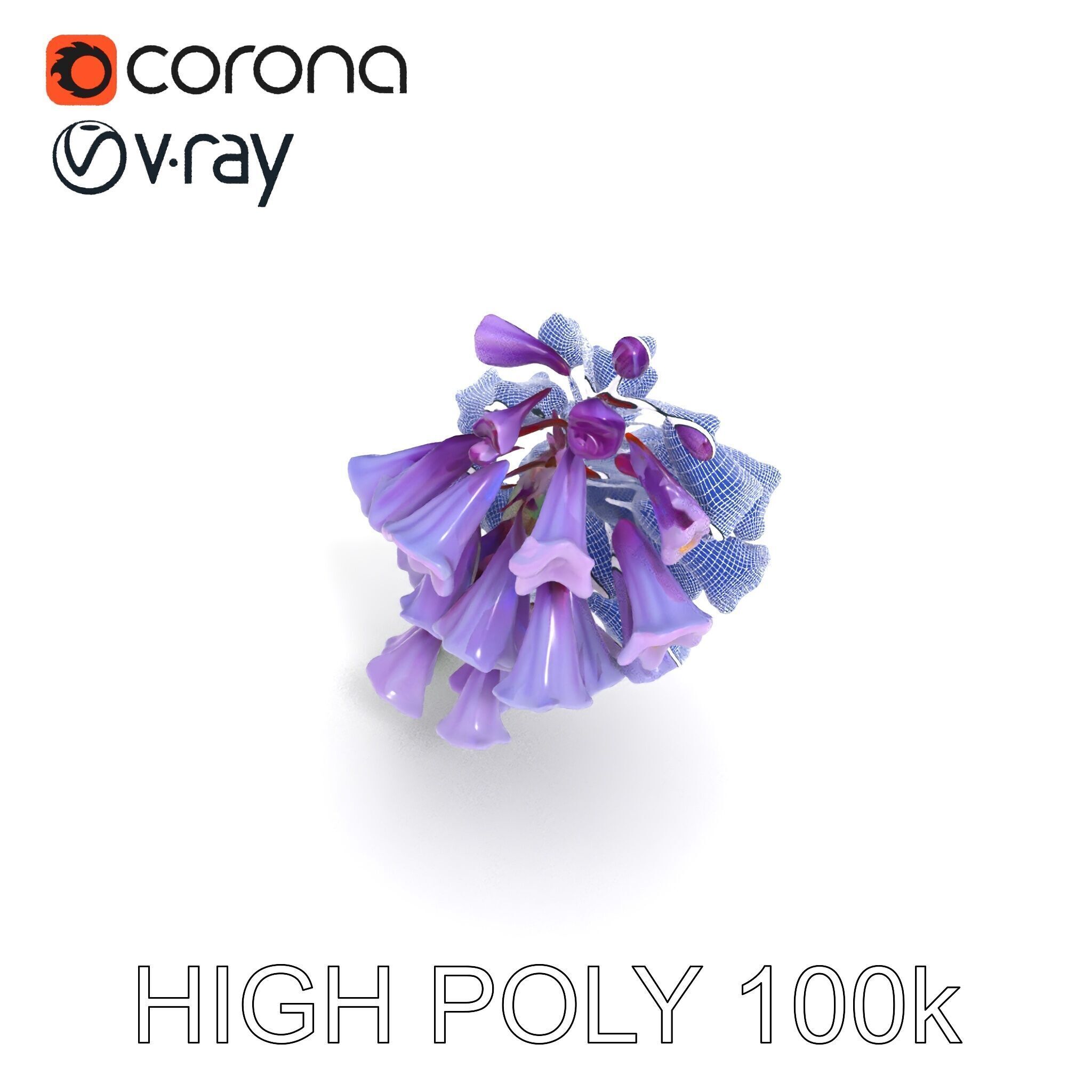 Lilac Hyacinth Flower Model Pack Low-poly 3D model_28