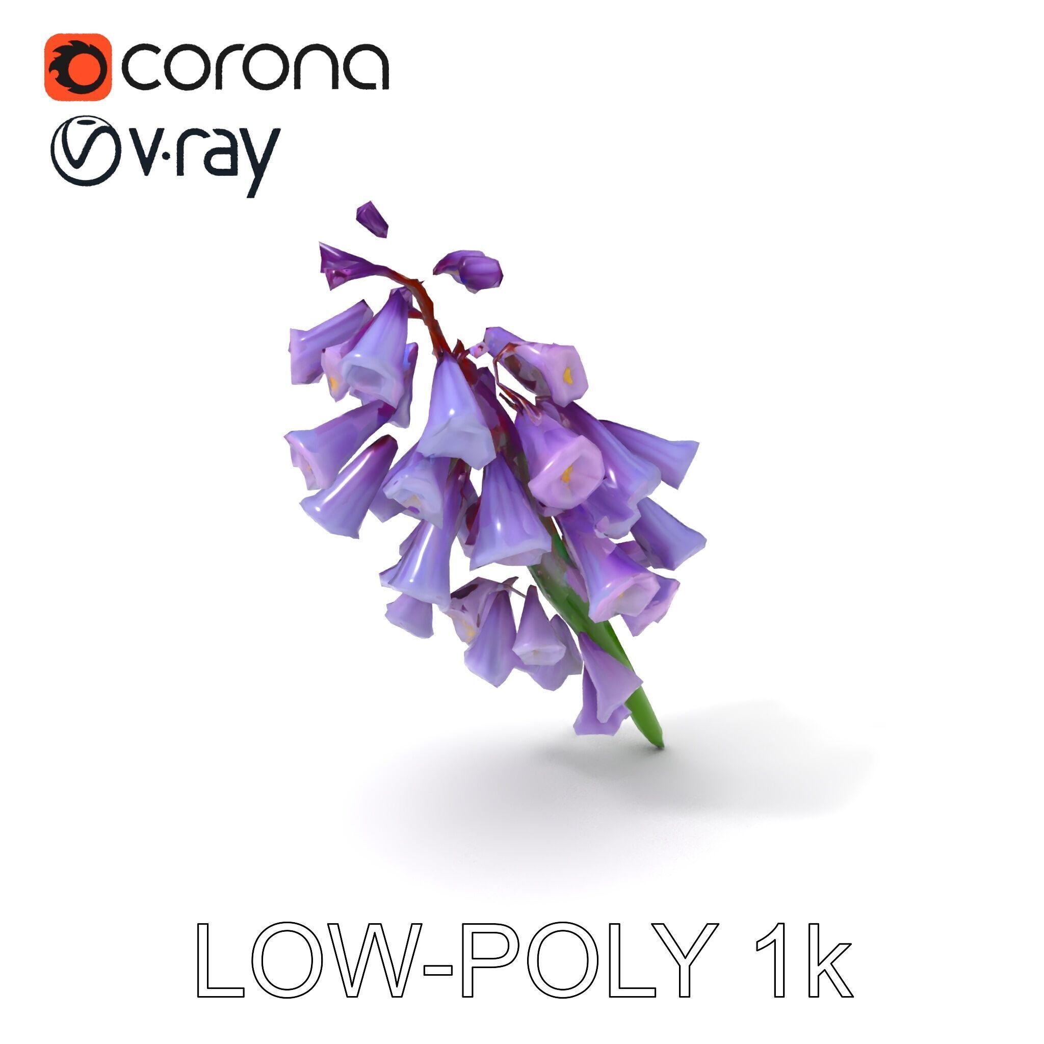 Lilac Hyacinth Flower Model Pack Low-poly 3D model_10